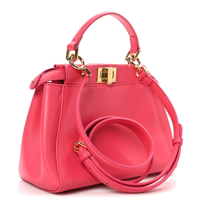 Fendi Nappa Mini Peekaboo Iconic Satchel Lampone 3 of 10