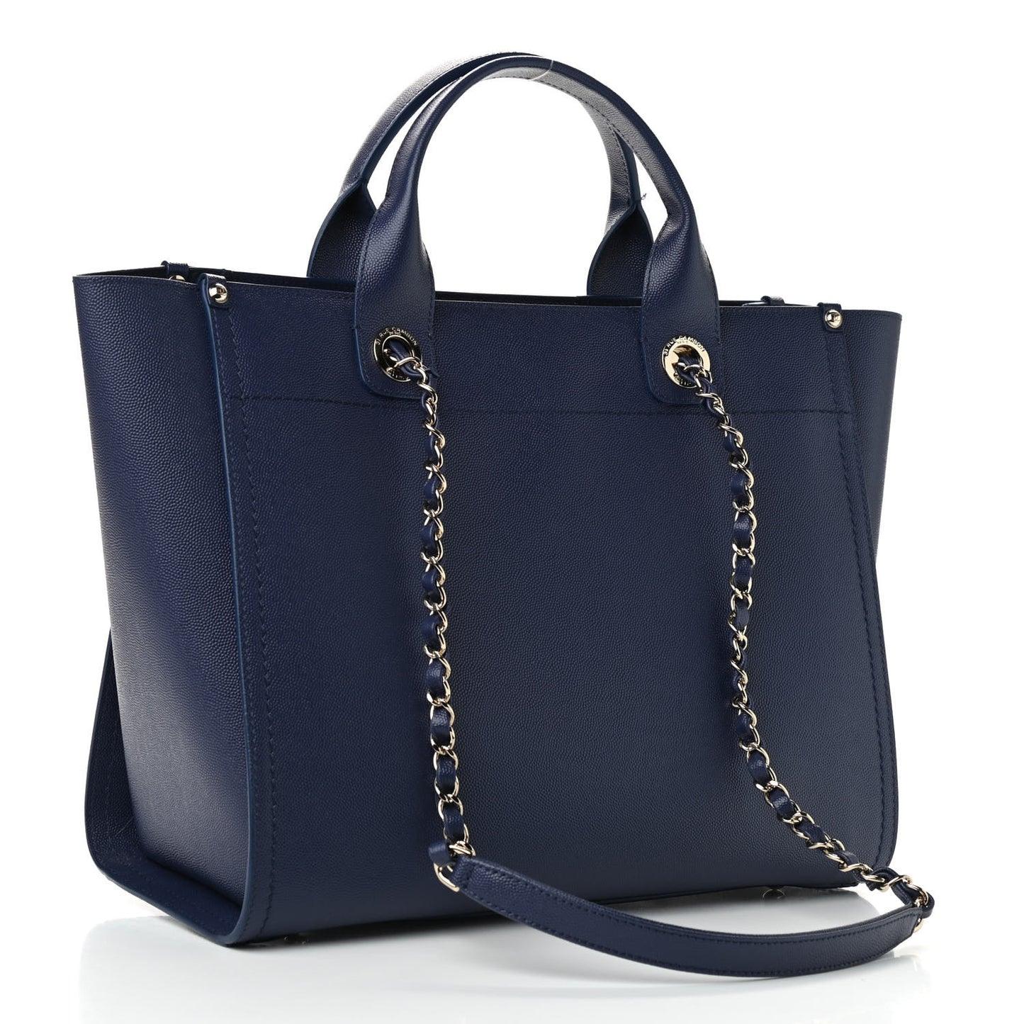 Caviar Small Studded Deauville Tote Navy