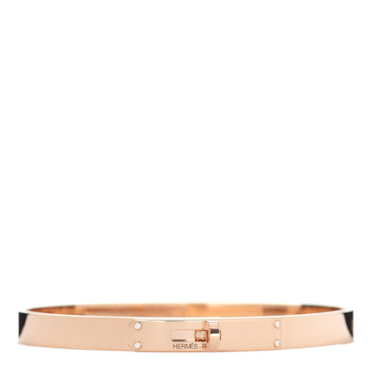 Hermes 18K Rose Gold Diamond PM Kelly Bracelet SH 1 of 4