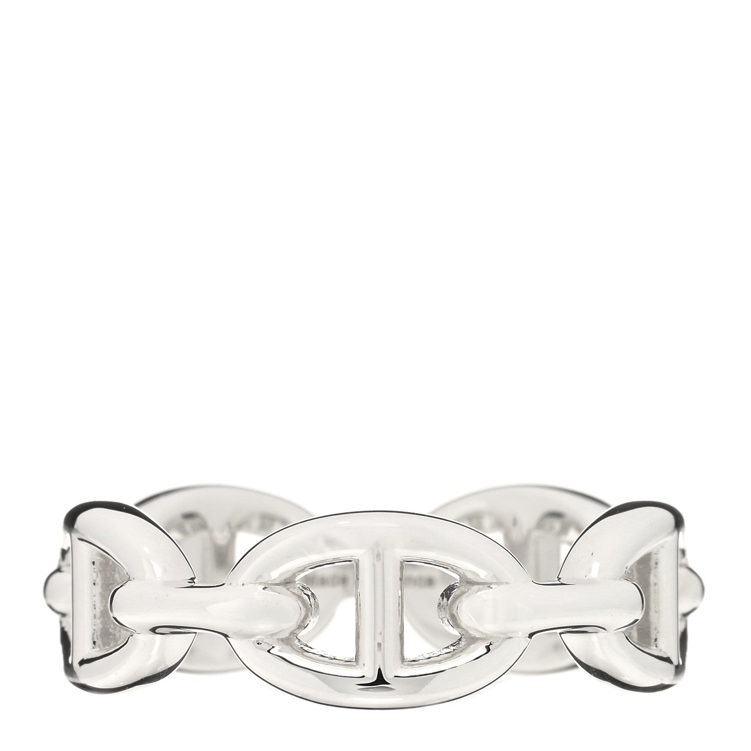 Hermes Sterling Silver PM Chaine d'Ancre Enchainee Band Ring 58 8.25 1 of 5