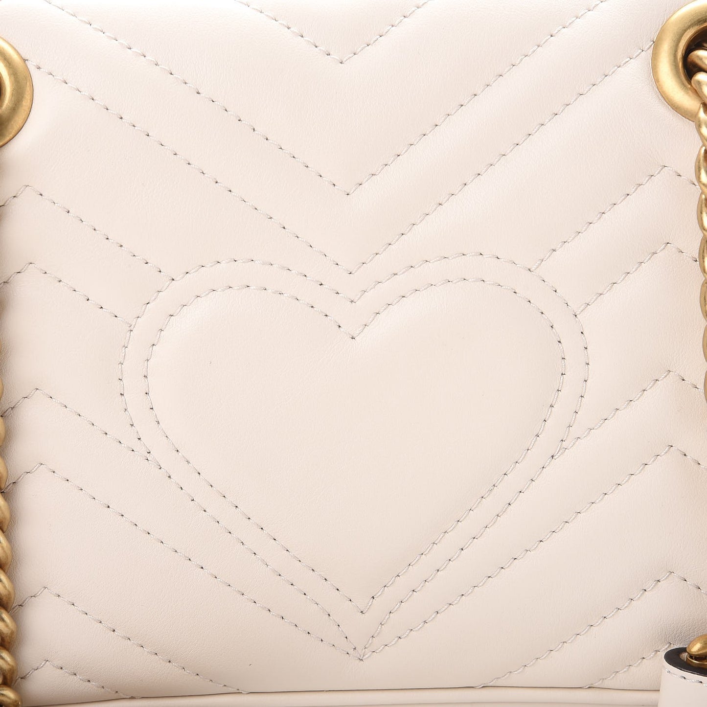 Calfskin Matelasse Mini GG Marmont Shoulder Bag White