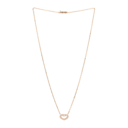 Cartier 18K Pink Gold Diamond Hearts And Symbols Pendant Necklace 3 of 4