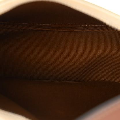 Celine Canvas Calfskin Ava Triomphe Shoulder Bag White 4 of 9