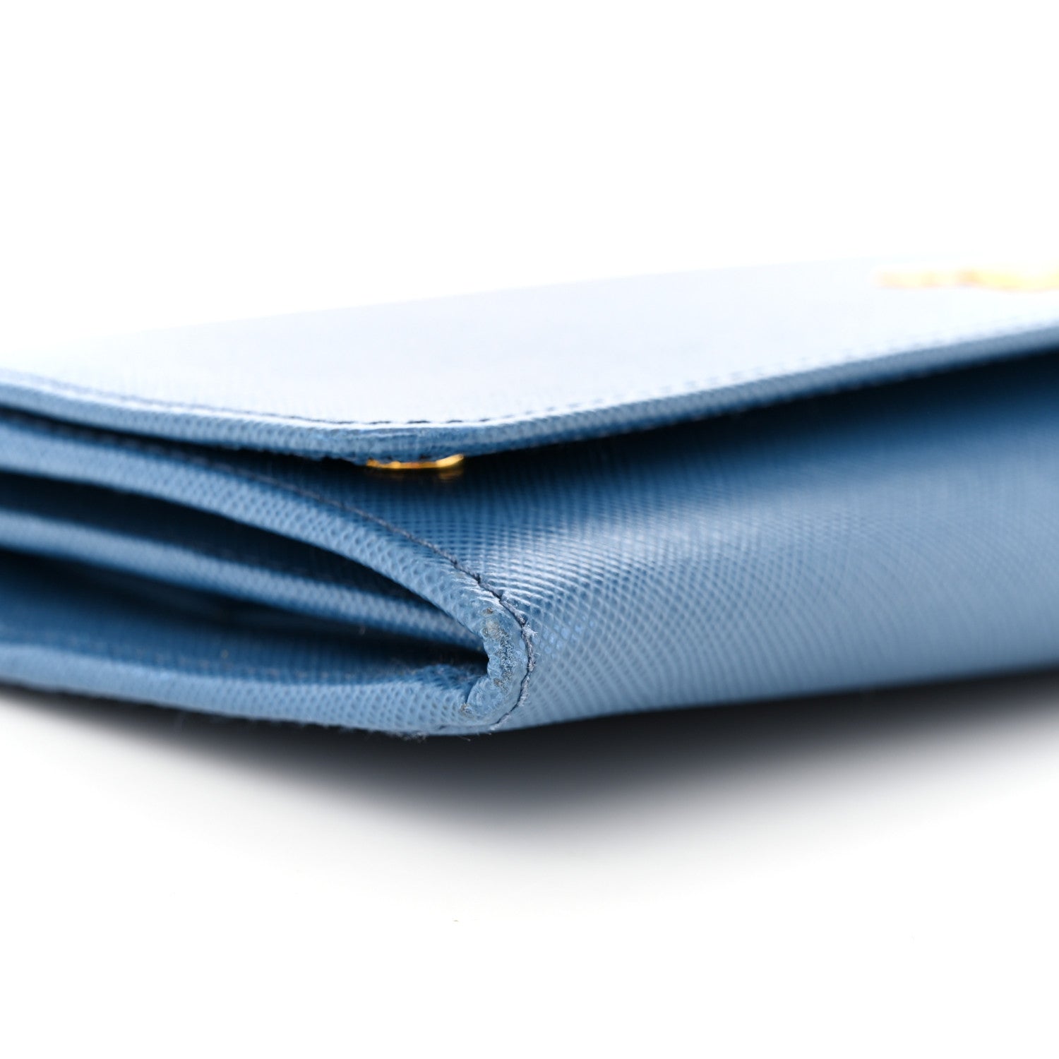 Prada Saffiano Metal Oro Chain Wallet Cobalto 10 of 11