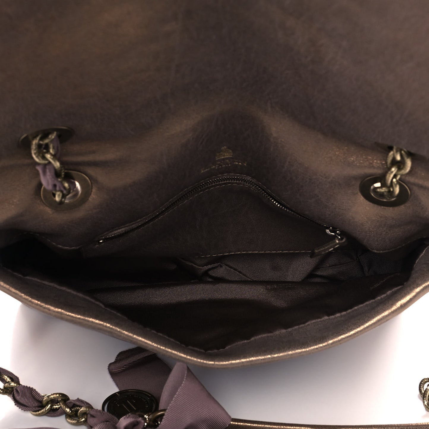 Metallic Lambskin Quilted Medium Happy Shoulder Bag Bronze