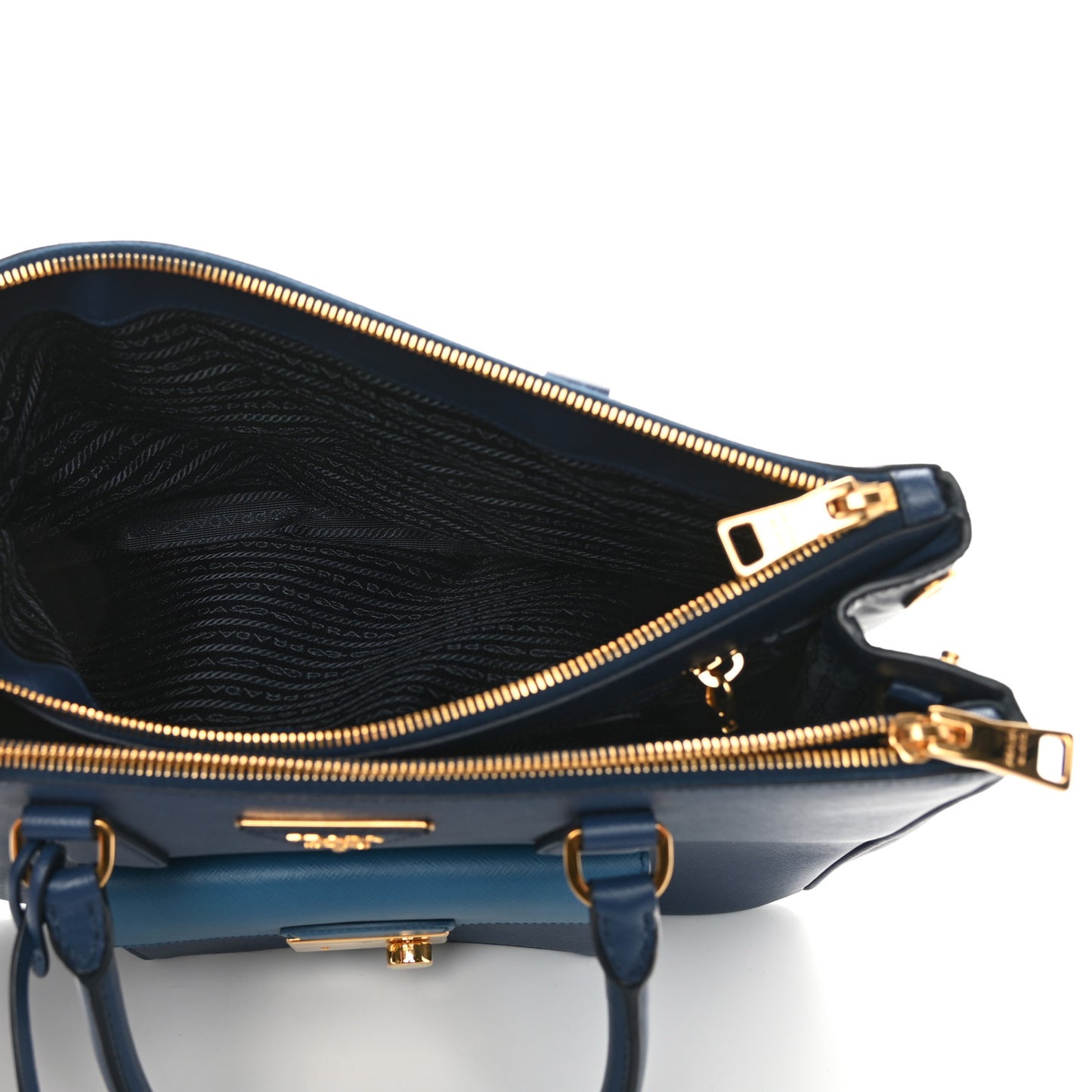 Saffiano Lux Galleria Front Pocket Tote Bluette Cobalto
