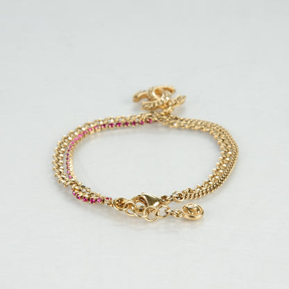Chanel Crystal CC Chain Bracelet Gold 3 of 5