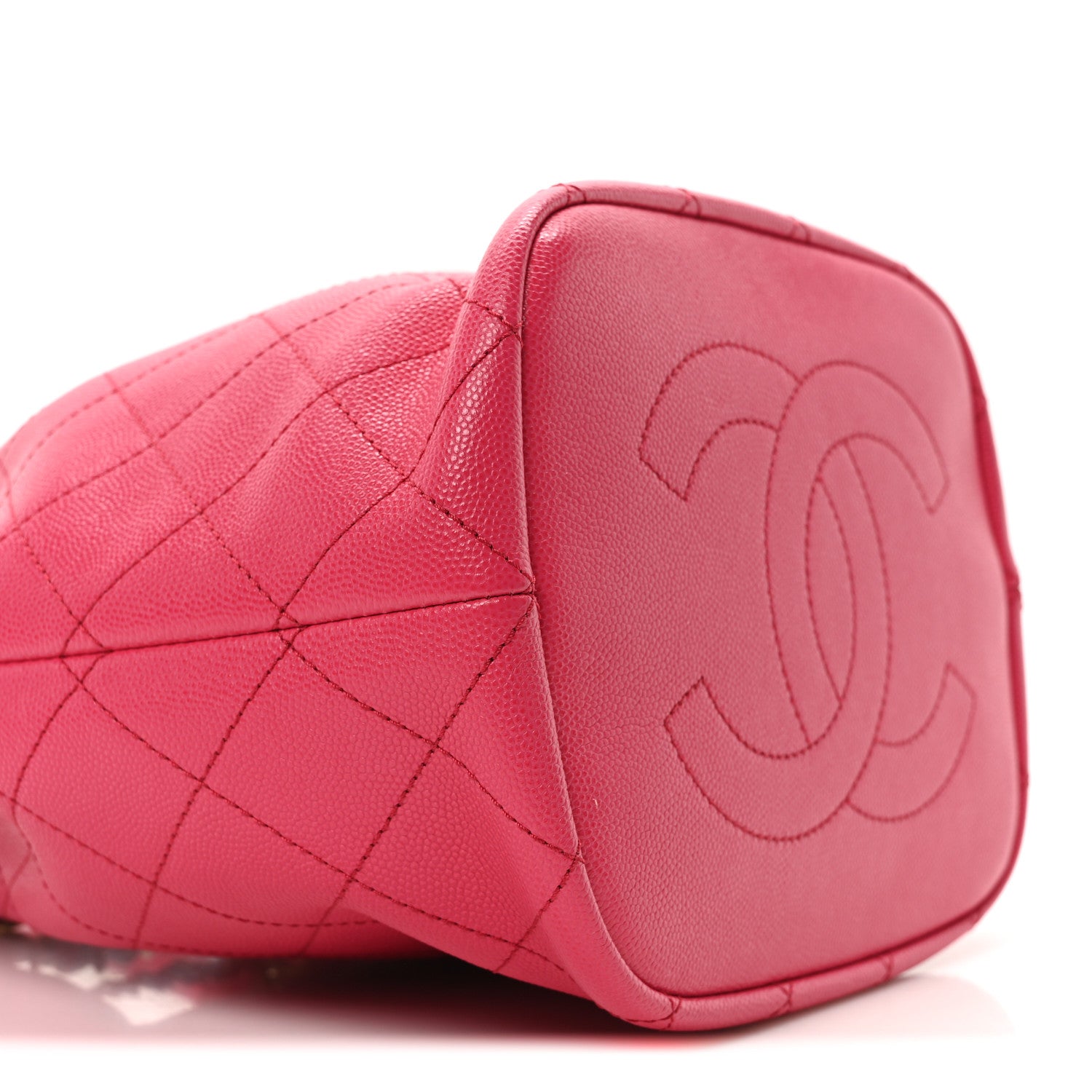 Chanel Caviar Quilted Fashion Therapy Bucket Drawstring Bag Dark Pink 9 of 10