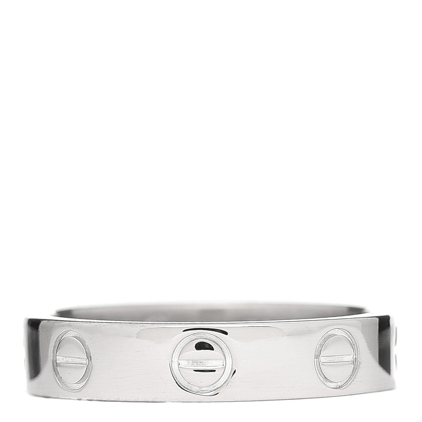 18K White Gold Diamond 4mm LOVE Wedding Band Ring 49 4.75