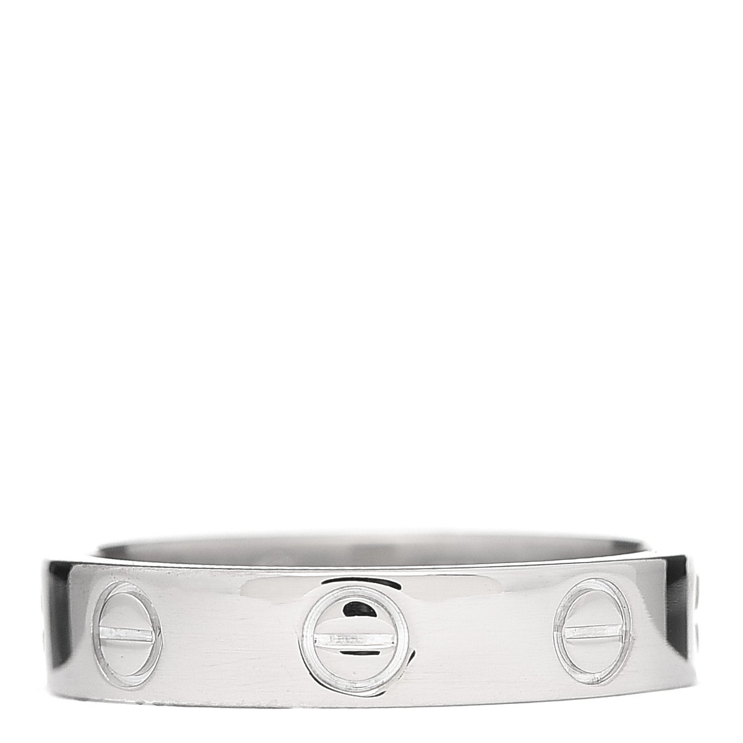 Cartier 18K White Gold Diamond 4mm LOVE Wedding Band Ring 49 4.75 3 of 4