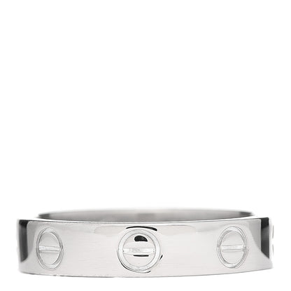 Cartier 18K White Gold Diamond 4mm LOVE Wedding Band Ring 49 4.75 3 of 4