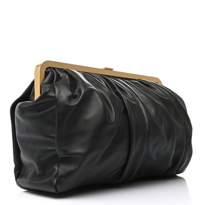 Mansur Gavriel Lambskin Wave Frame Clutch Black 3 of 7