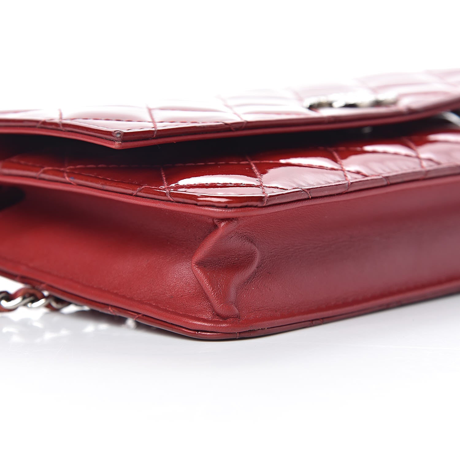 Chanel Patent Quilted Brilliant Wallet On Chain WOC Red 14 of 20