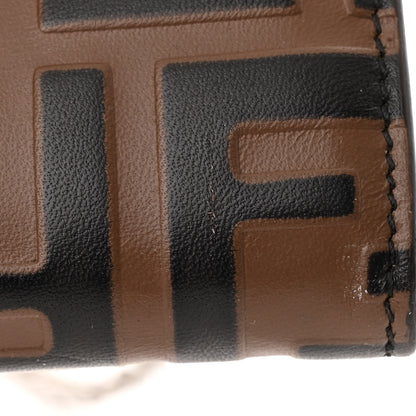 Fendi Vitello Cruise F is Fendi Bi-Color FF 1974 Embossed Continental Envelope Wallet On Chain Maya Black Sunflower 12 of 13