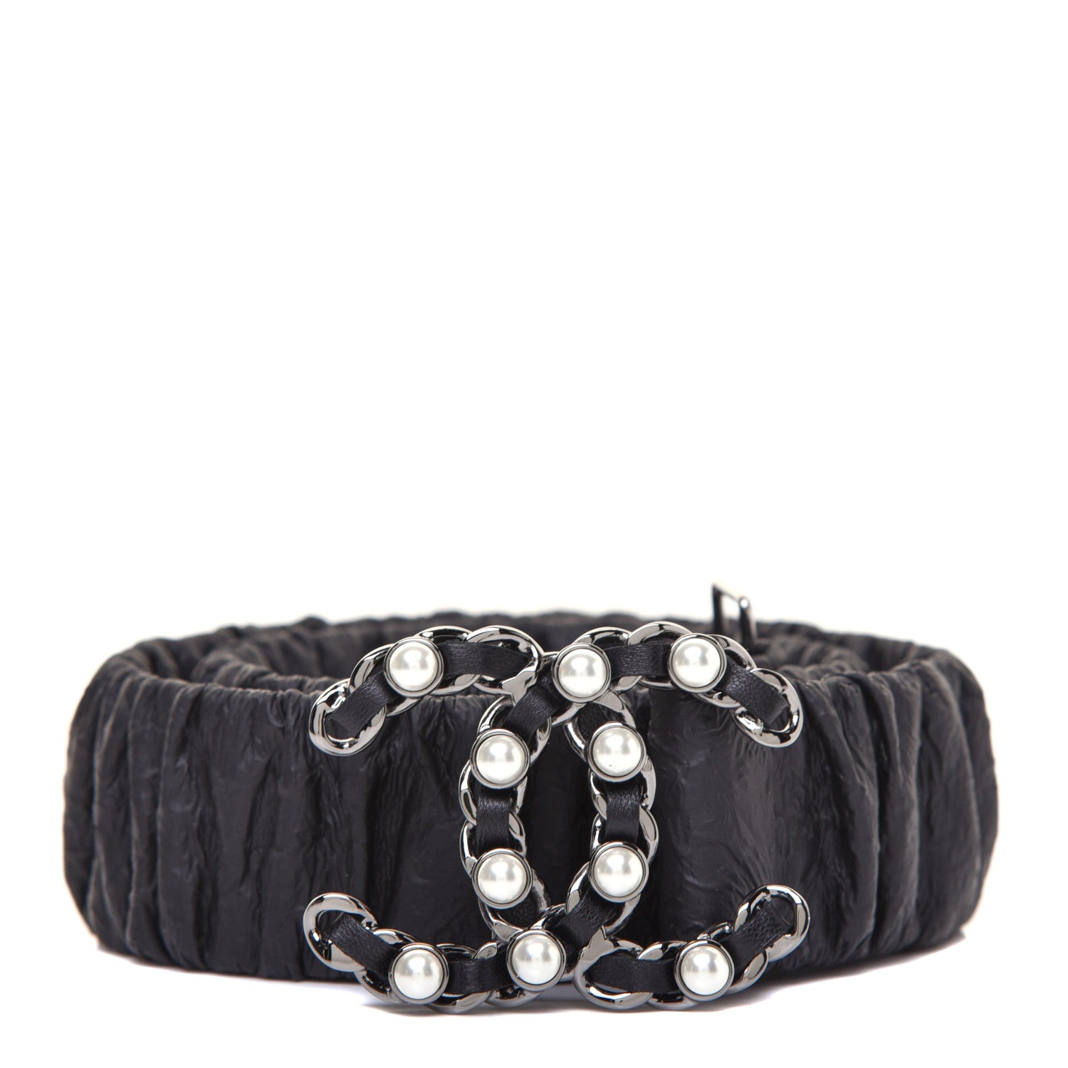 Chanel Lambskin Pearl CC Belt 85 34 Black 1 of 4