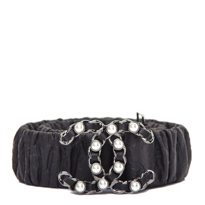 Chanel Lambskin Pearl CC Belt 85 34 Black 1 of 4