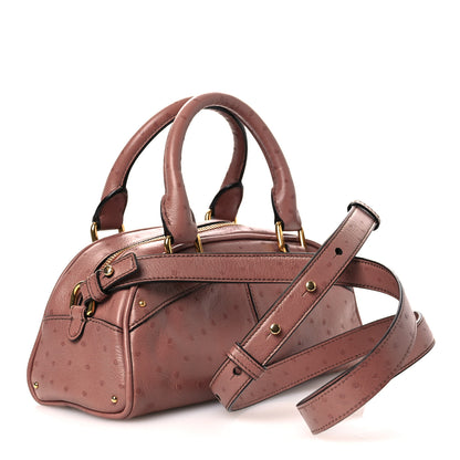 Chloe Buffalo Ostrich Effect Small Charms Bowling Bag Nougat 3 of 10