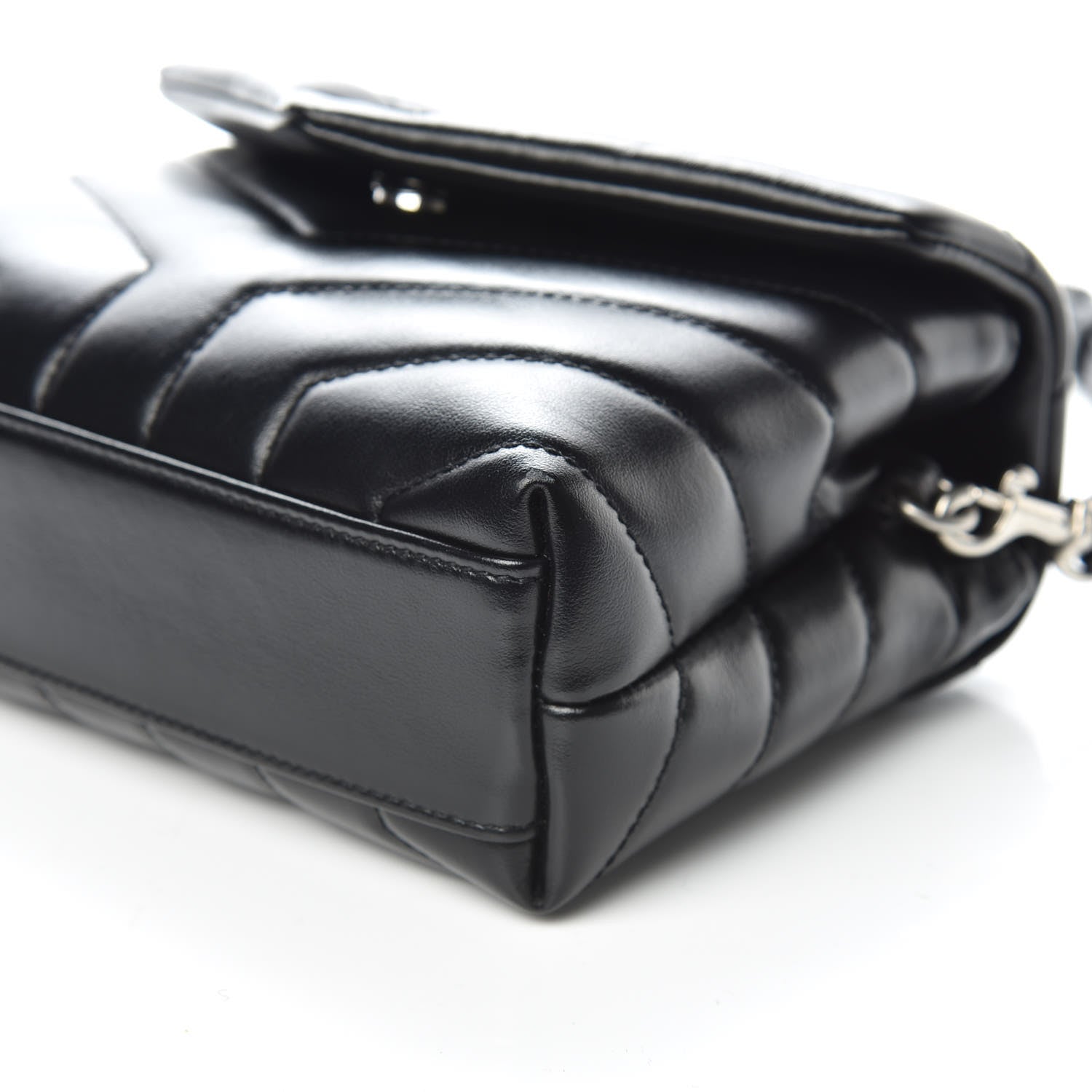 Saint Laurent Calfskin Y Quilted Monogram Toy Loulou Crossbody Bag Black 9 of 10