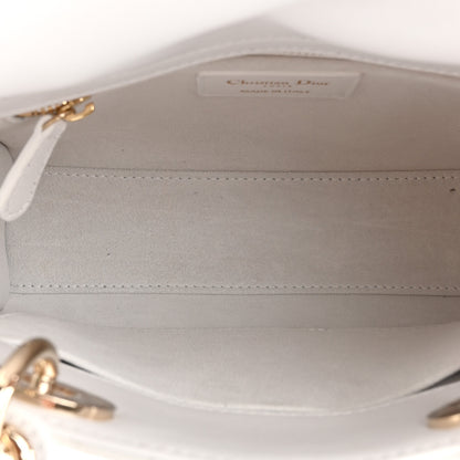 Christian Dior Lambskin Cannage Butterfly Studs Small Lady Dior White 5 of 14