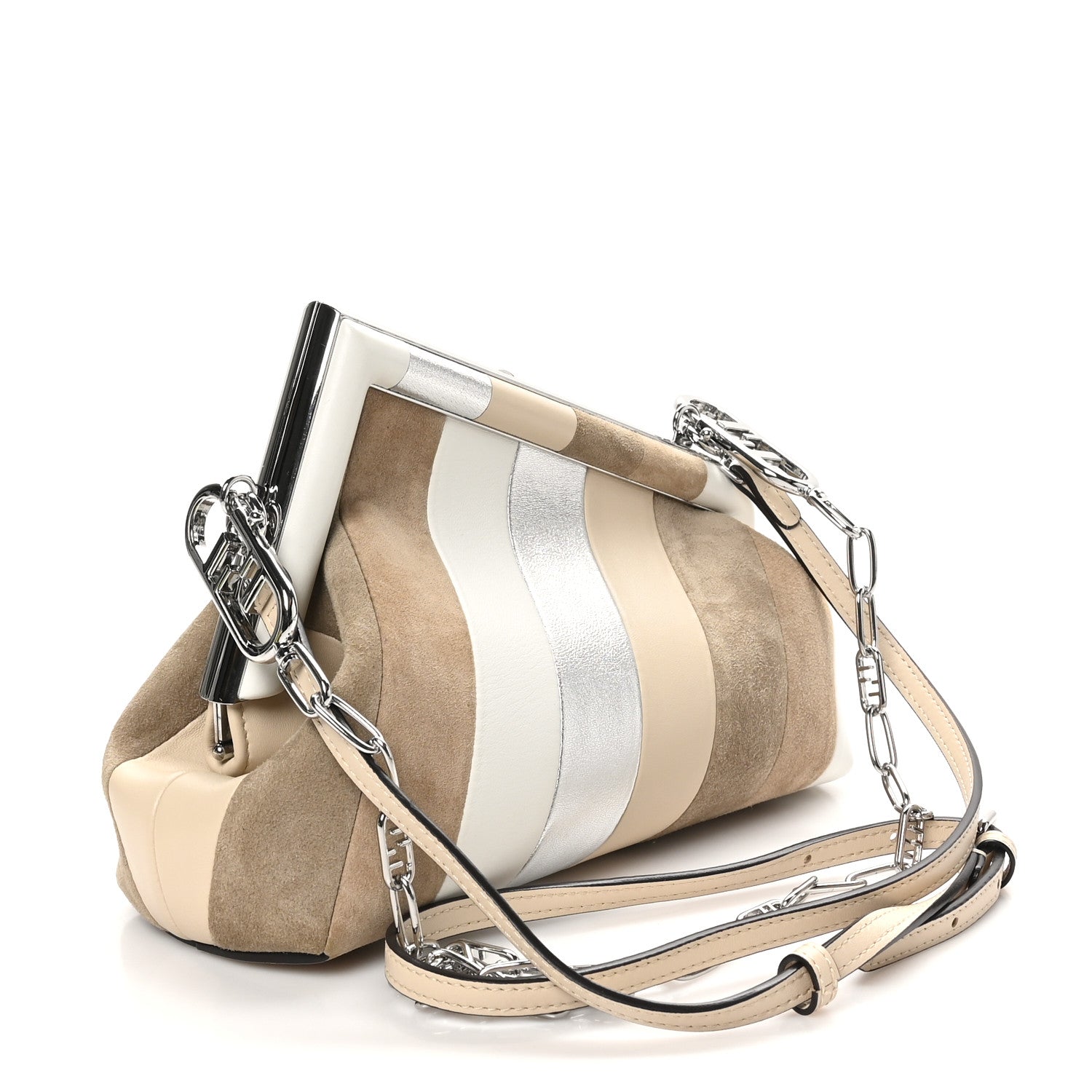 Fendi Nappa Suede Striped Inlay Small Fendi First Multicolor 3 of 10