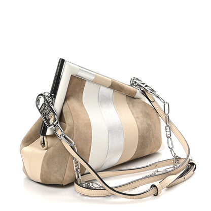 Fendi Nappa Suede Striped Inlay Small Fendi First Multicolor 3 of 10