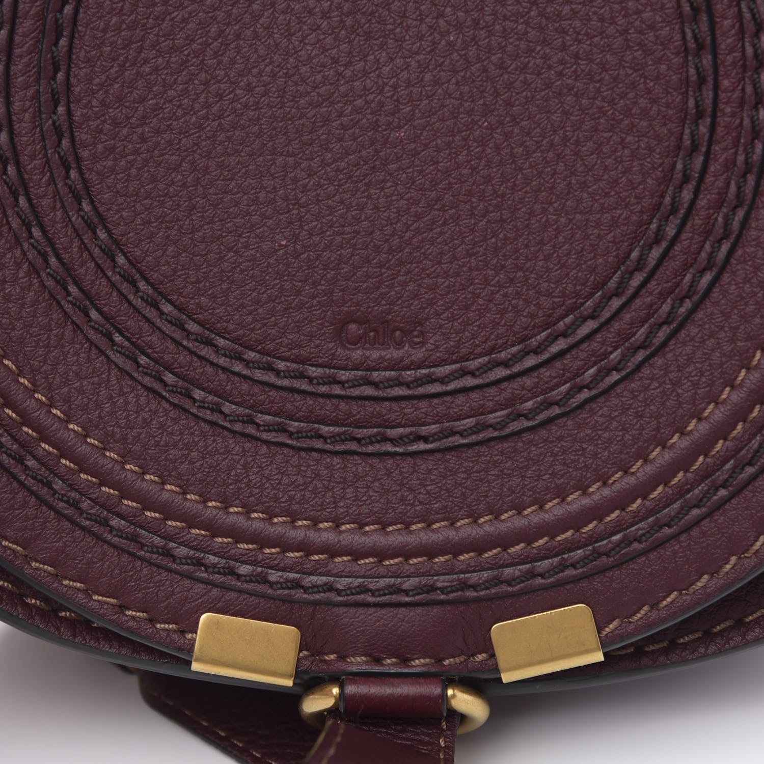 Chloe Calfskin Mini Marcie Round Crossbody Bag Dark Velvet 9 of 9