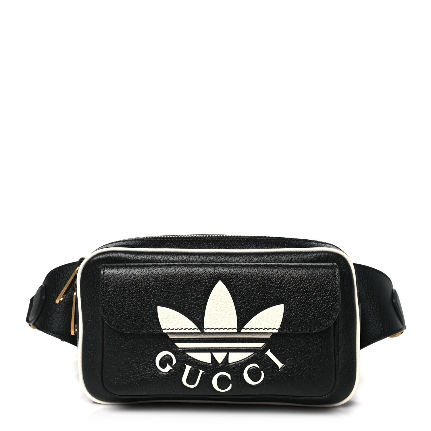 Gucci X ADIDAS Textured Dollar Calfskin Belt Bag Black 1 of 10