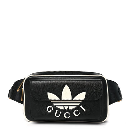 Gucci X ADIDAS Textured Dollar Calfskin Belt Bag Black 1 of 10