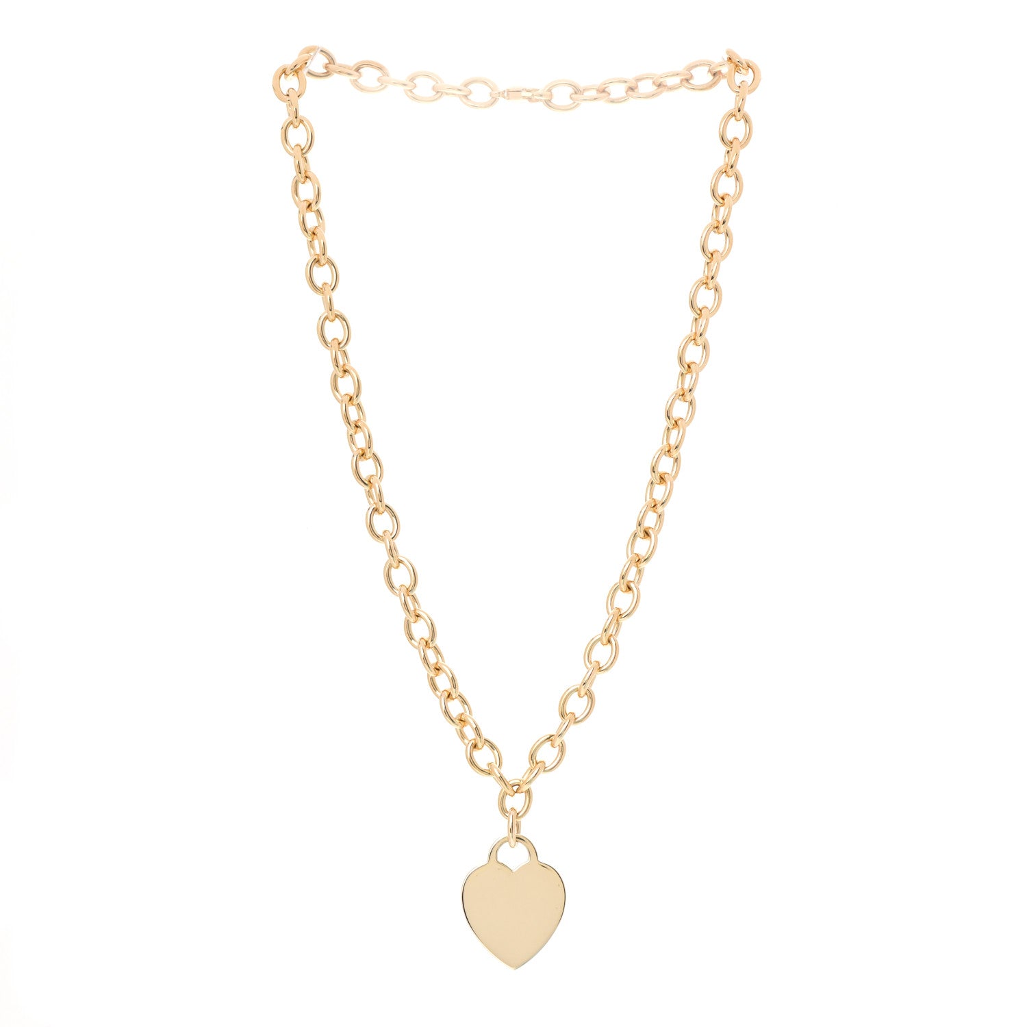 Tiffany 18K Yellow Gold Heart Tag Necklace 3 of 5