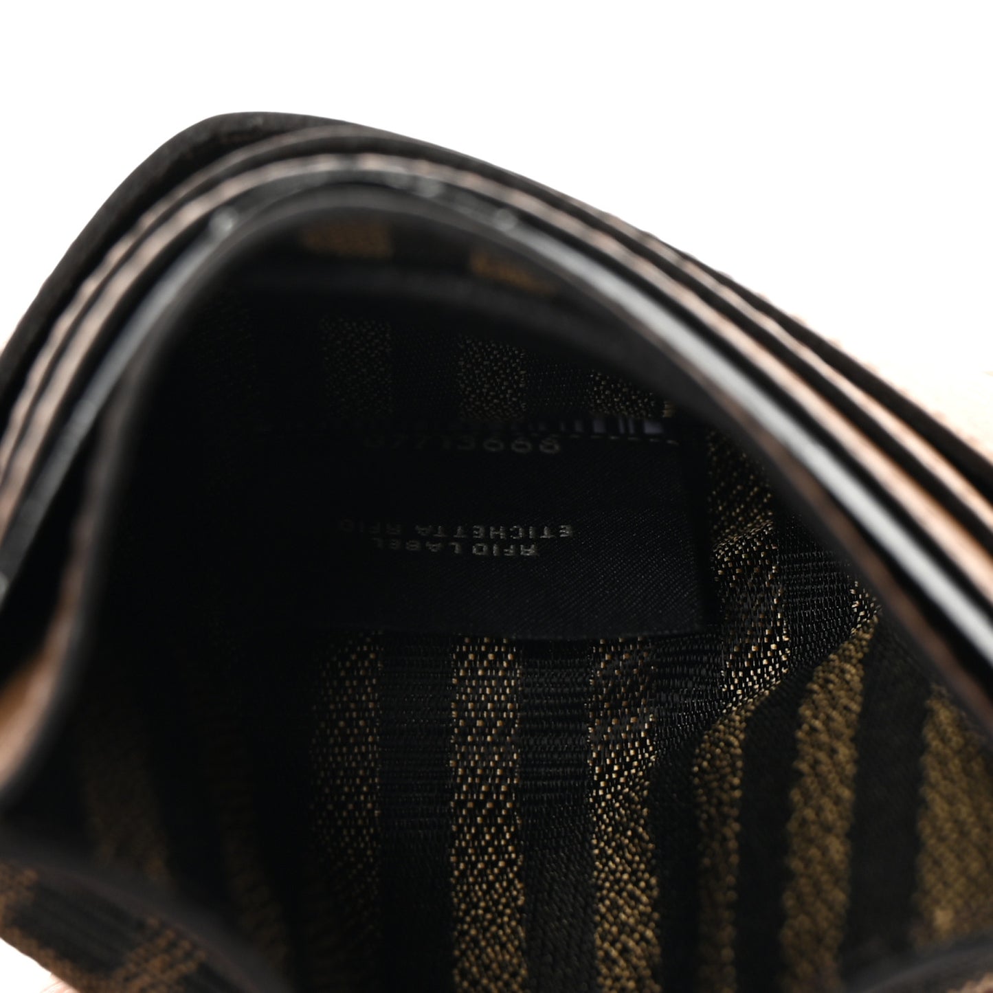 Fabric Jacquard FF 1974 Fold Over Card Holder Wallet Tobacco Moro