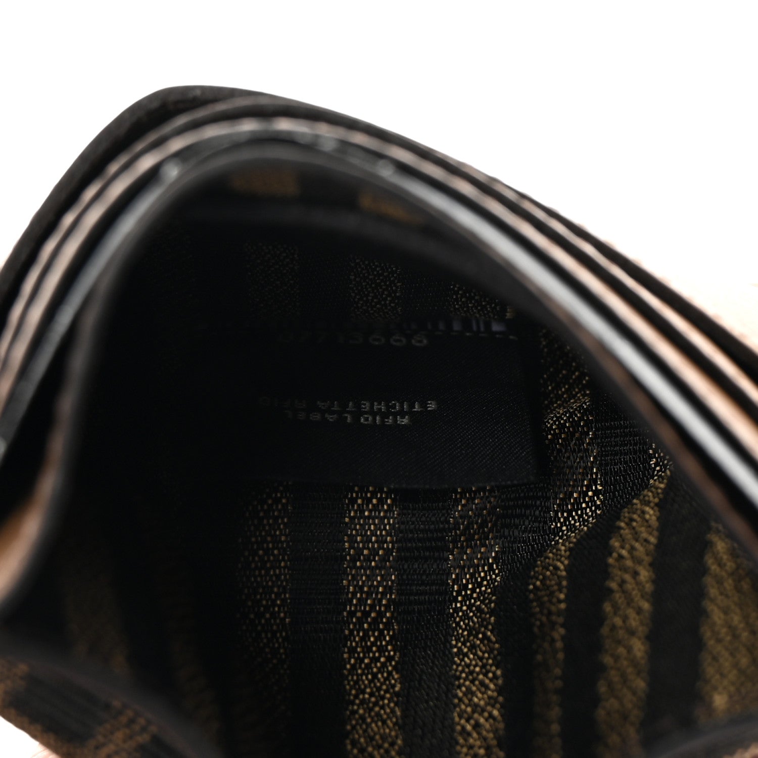 Fendi Fabric Jacquard FF 1974 Fold Over Card Holder Wallet Tobacco Moro 5 of 8