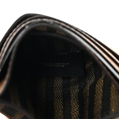 Fendi Fabric Jacquard FF 1974 Fold Over Card Holder Wallet Tobacco Moro 5 of 8