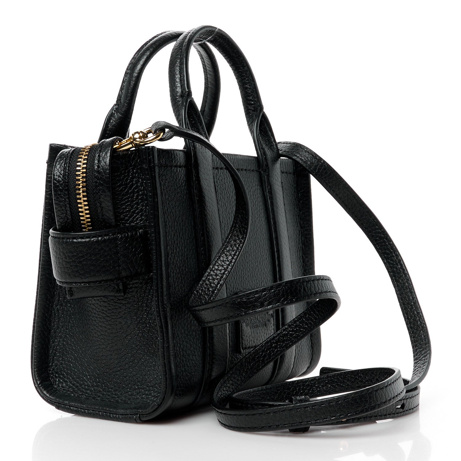 Marc Jacobs Grained Calfskin Micro The Tote Bag Black 3 of 11