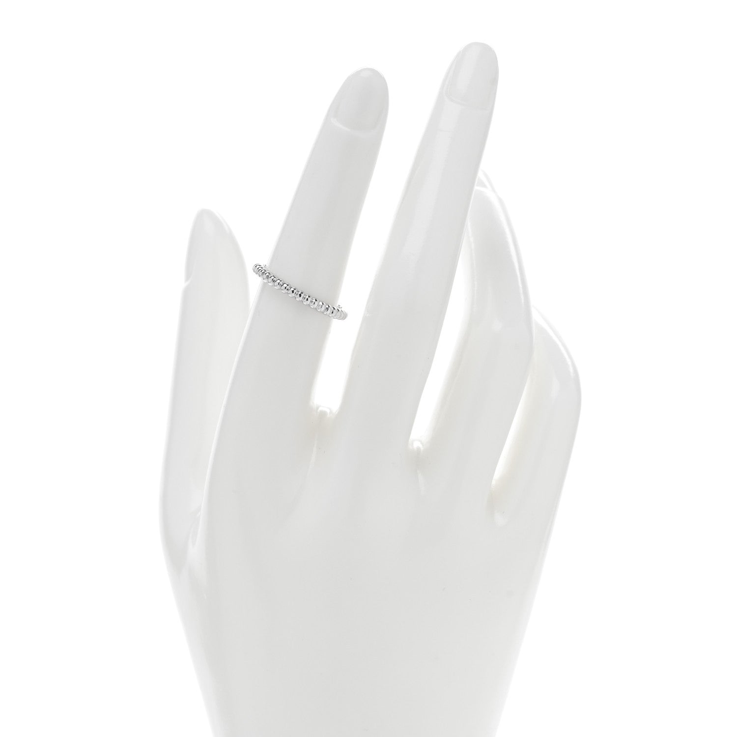 Van Cleef & Arpels 18K White Gold Small Perlee Ring 53 6.25 2 of 4