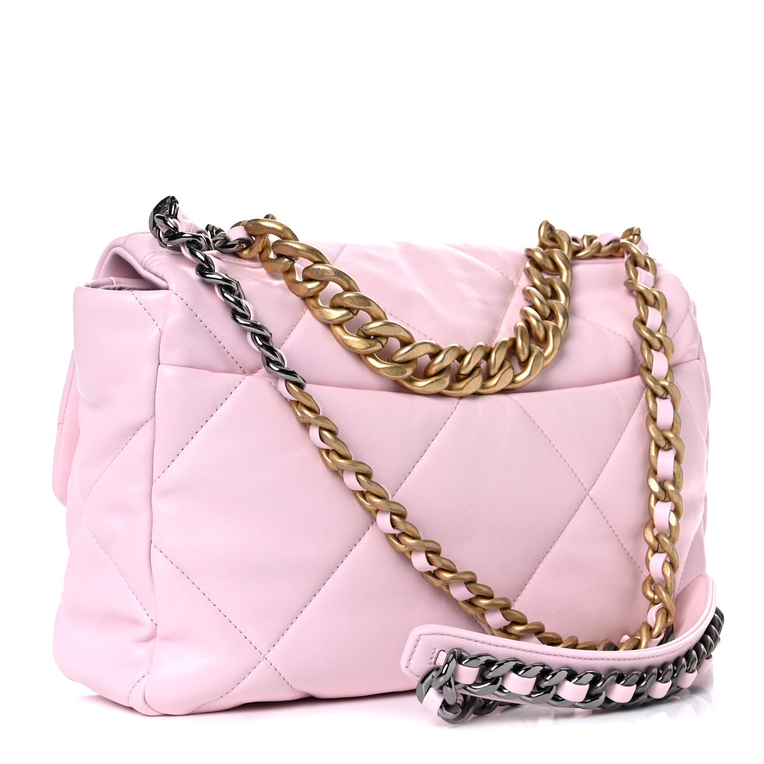 Chanel Lambskin Quilted Large Chanel 19 Flap Light Pink 3 of 11