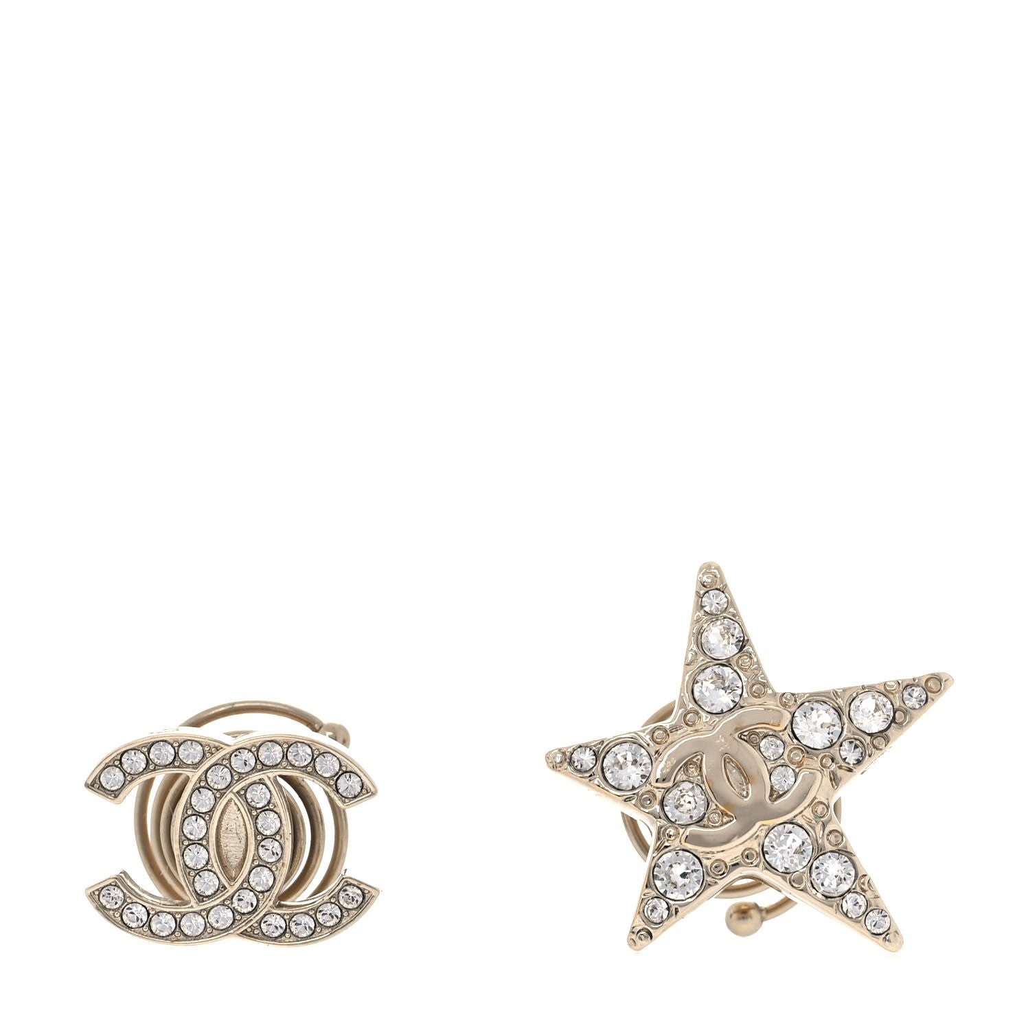 Chanel Crystal CC Star Hair Accessory Set Gold 1 of 6