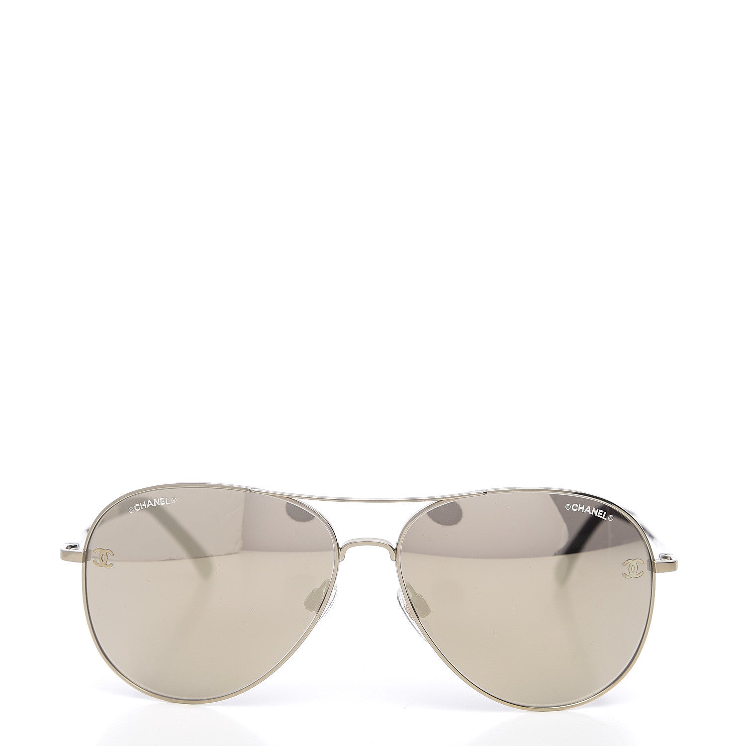 Chanel CC Aviator Sunglasses 4189-T-Q Pale Gold 2 of 8
