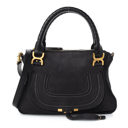 Chloe Nubuck Calfskin Medium Marcie Satchel Black 1 of 8