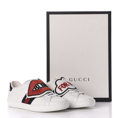Gucci Calfskin Ayers Web Blind for Love Embroidered Womens Ace Sneakers 35 White 9 of 9