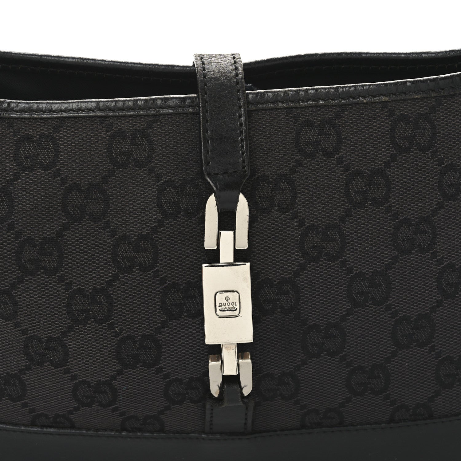 Gucci Monogram Jackie O Chain Hobo Black 8 of 10
