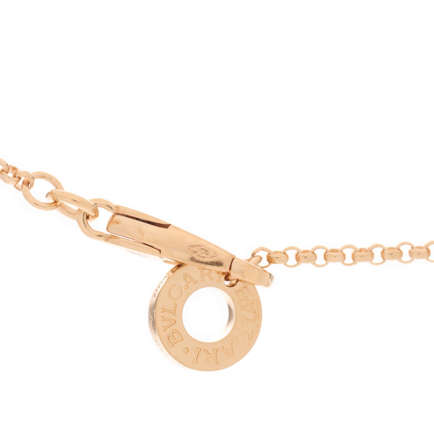 Bulgari 18K Rose Gold Diamond Small B.Zero1 Pave Pendant Necklace 3 of 3