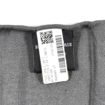 Hermes Cashmere Silk New Libris Confettis D'Ex Libris Stole Acier 4 of 4