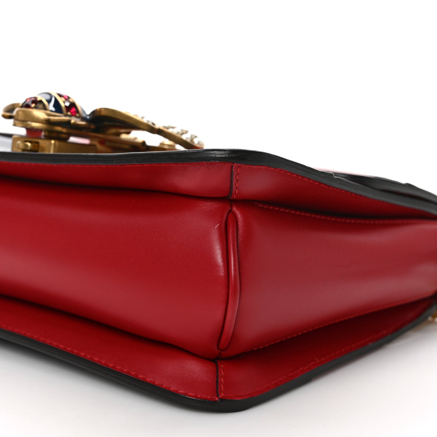 Calfskin Sylvie Web Queen Margaret Shoulder Bag Blue Agata Hibiscus Red Mystic White
