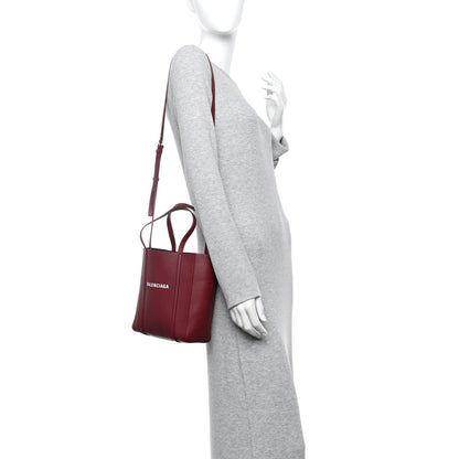 Balenciaga Smooth Calfskin Logo XXS Everyday Tote Dark Red White 2 of 10