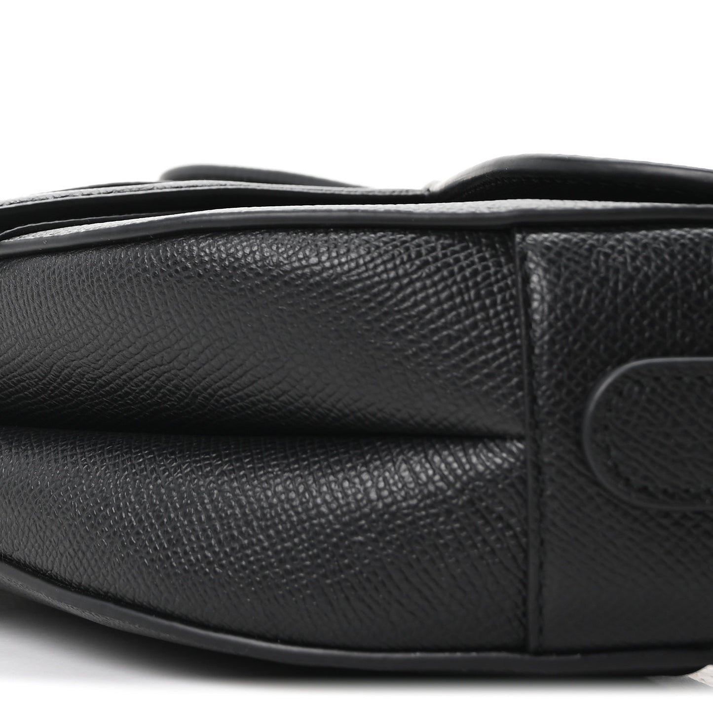Grained Calfskin Saddle Bag With Strap Black
