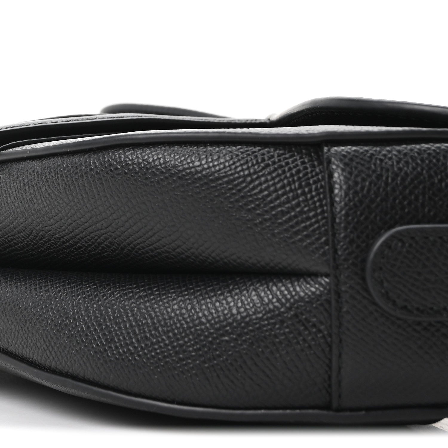 Christian Dior Grained Calfskin Saddle Bag With Strap Black 10 of 10