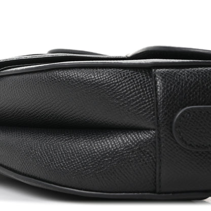 Christian Dior Grained Calfskin Saddle Bag With Strap Black 10 of 10