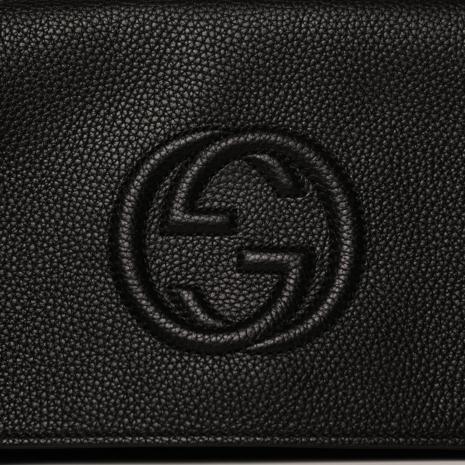 Gucci Pebbled Calfskin Medium Soho Clutch Black 14 of 14