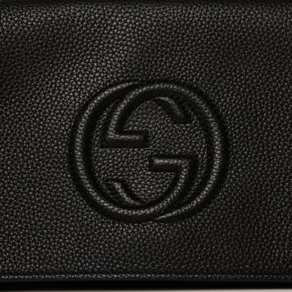 Gucci Pebbled Calfskin Medium Soho Clutch Black 14 of 14