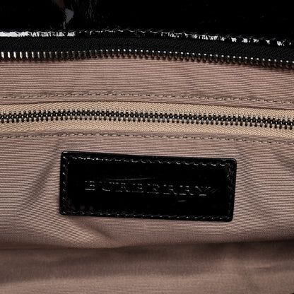 Burberry Patent Trim Supernova Check Ashmore Tote Black 6 of 12